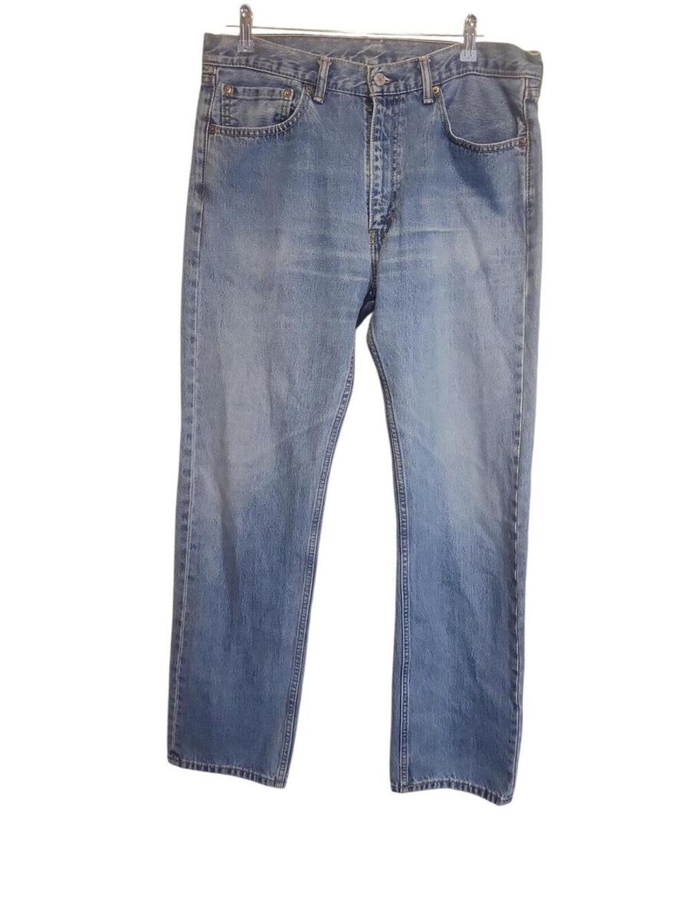 Levi's 505 Regular Fit Straight Leg Jeans Blue Denim Size 36x34